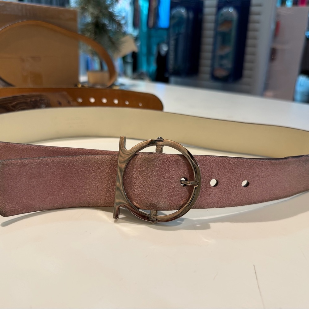 Salvatore Ferragamo Suede & Leather Belt - Picture 2 of 8